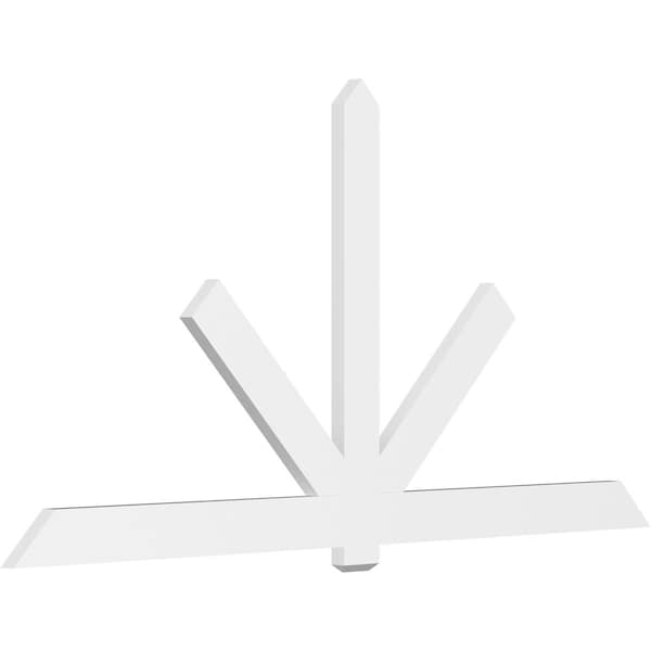 Ekena Millwork Kennewick Architectural Grade PVC Gable Bracket, 108"W x 54"H x 2"D x 6"F, 12/12 Pitch GBP108X54X0206KEN00 - main